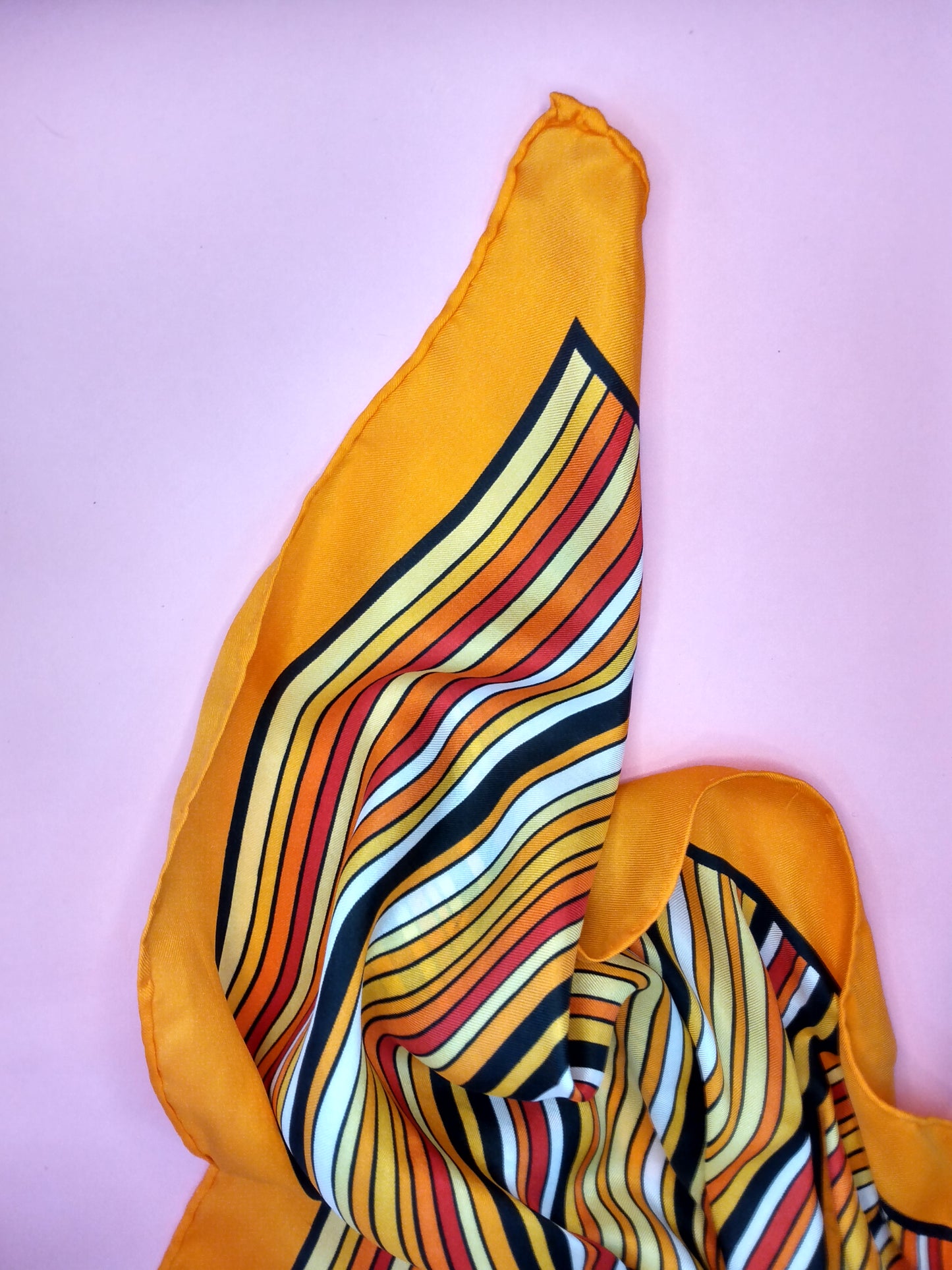 Vintage orange and black stripe scarf