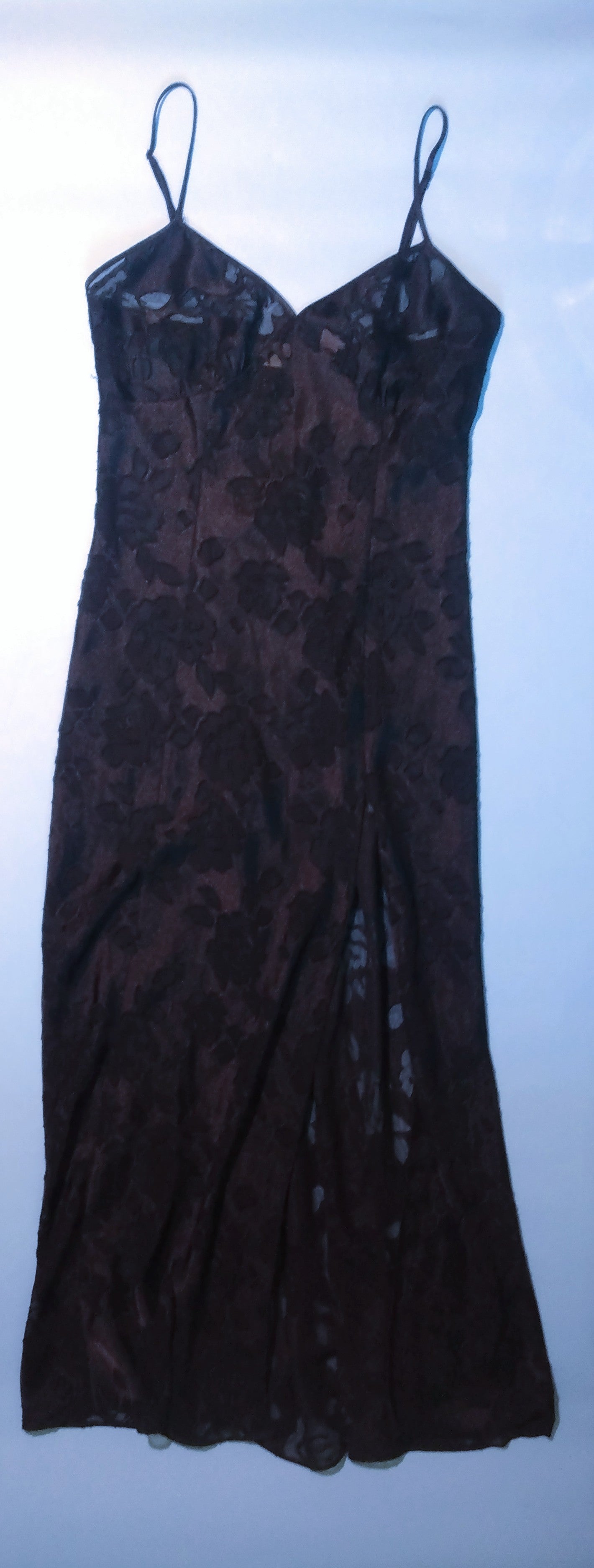 90s gold label Victoria's secret long black slip