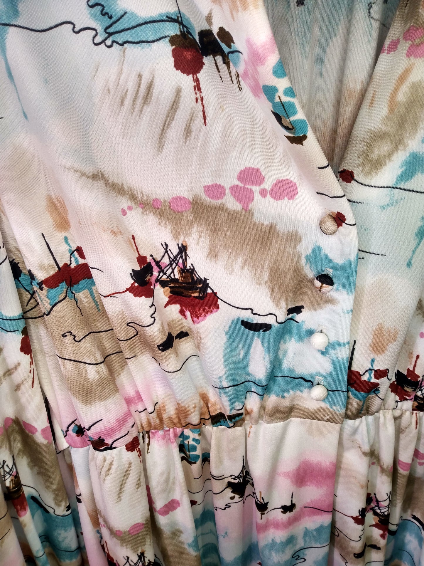 Vintage polyester hostess dress