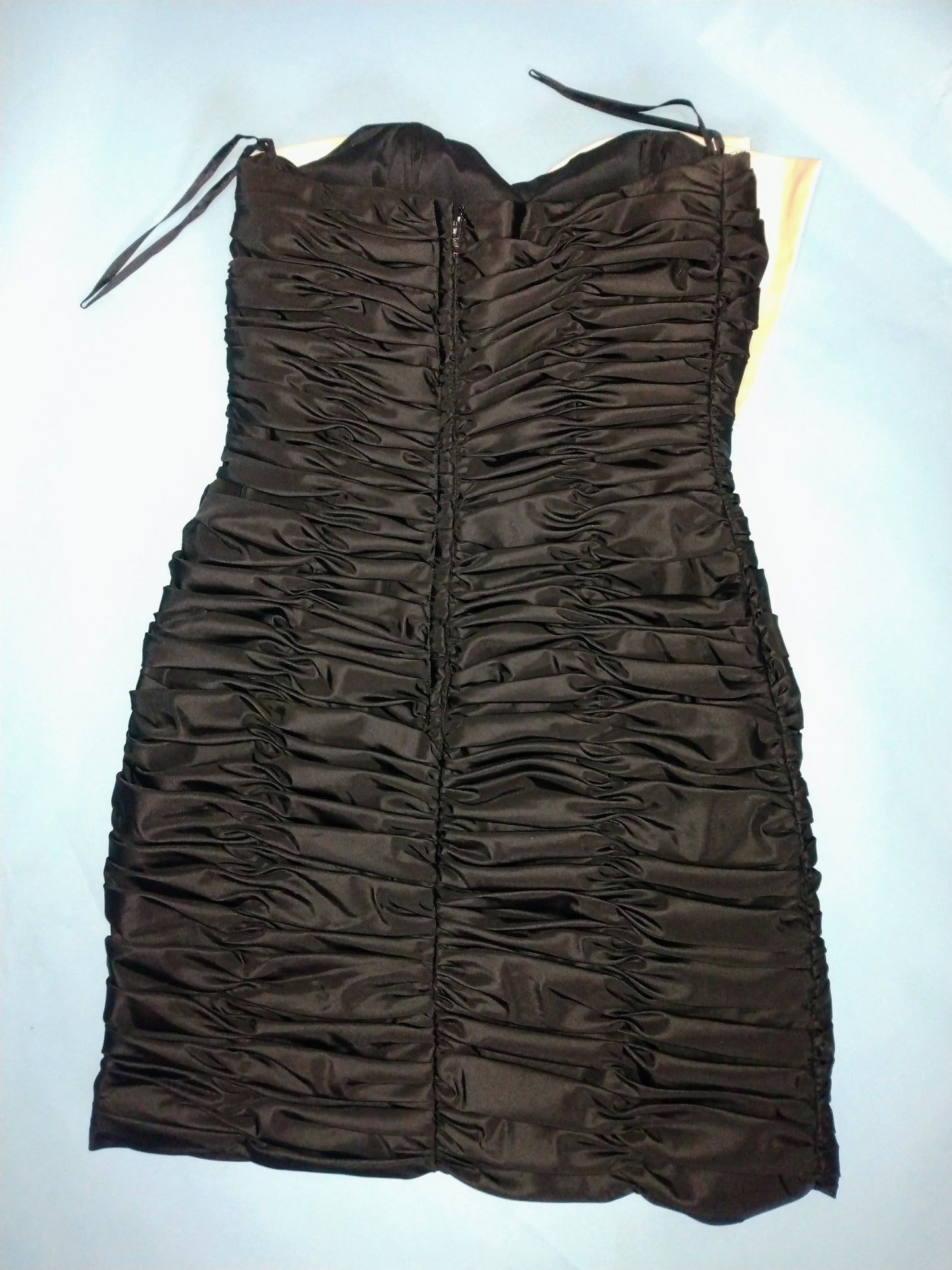 1980s ruched mini dress with large white bow by Victor Costa