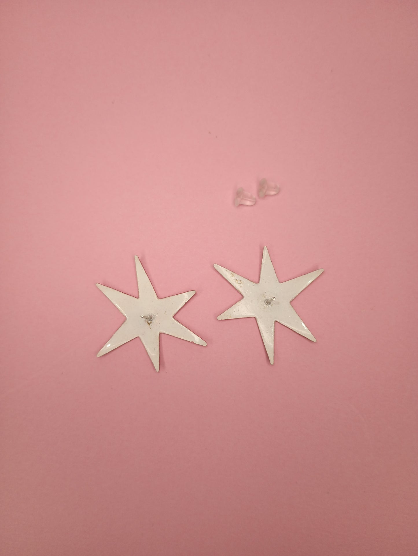 1980s abstract red star earrings