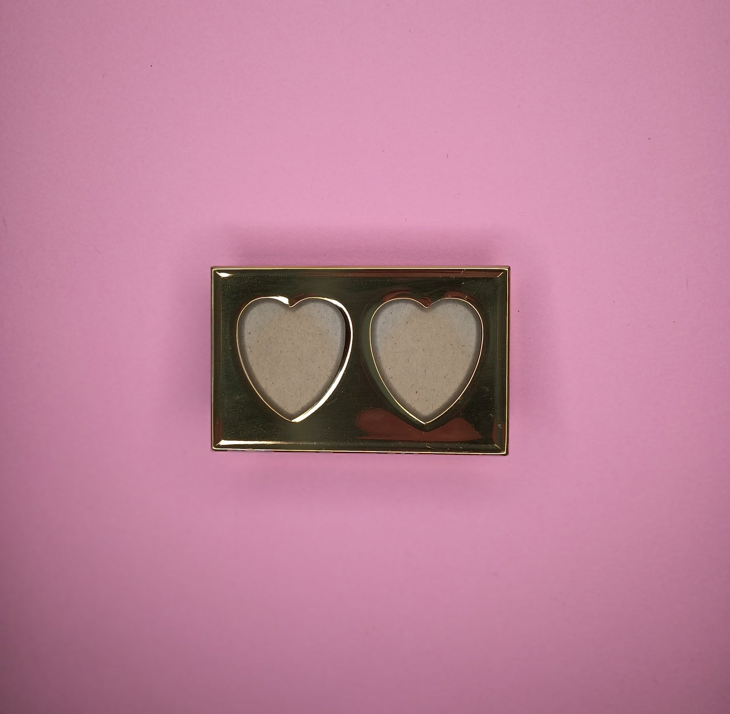 Small vintage double heart solid brass frame *FREE SHIPPING