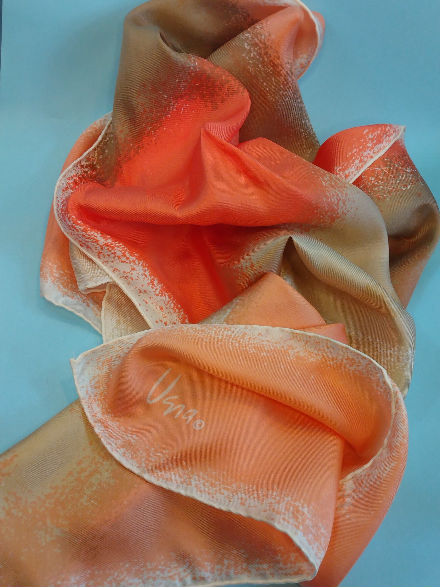 Vintage peach and bronze scarf Vera Nuemann