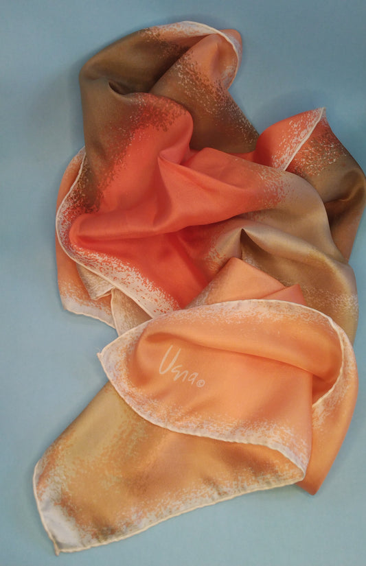 Vintage peach and bronze scarf Vera Nuemann