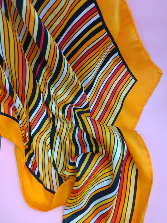 Vintage orange and black stripe scarf