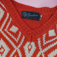 1960s Orange diamond pattern acrylic sweater