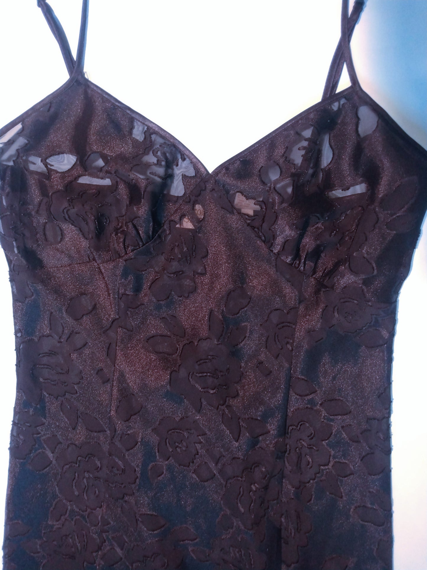 90s gold label Victoria's secret long black slip