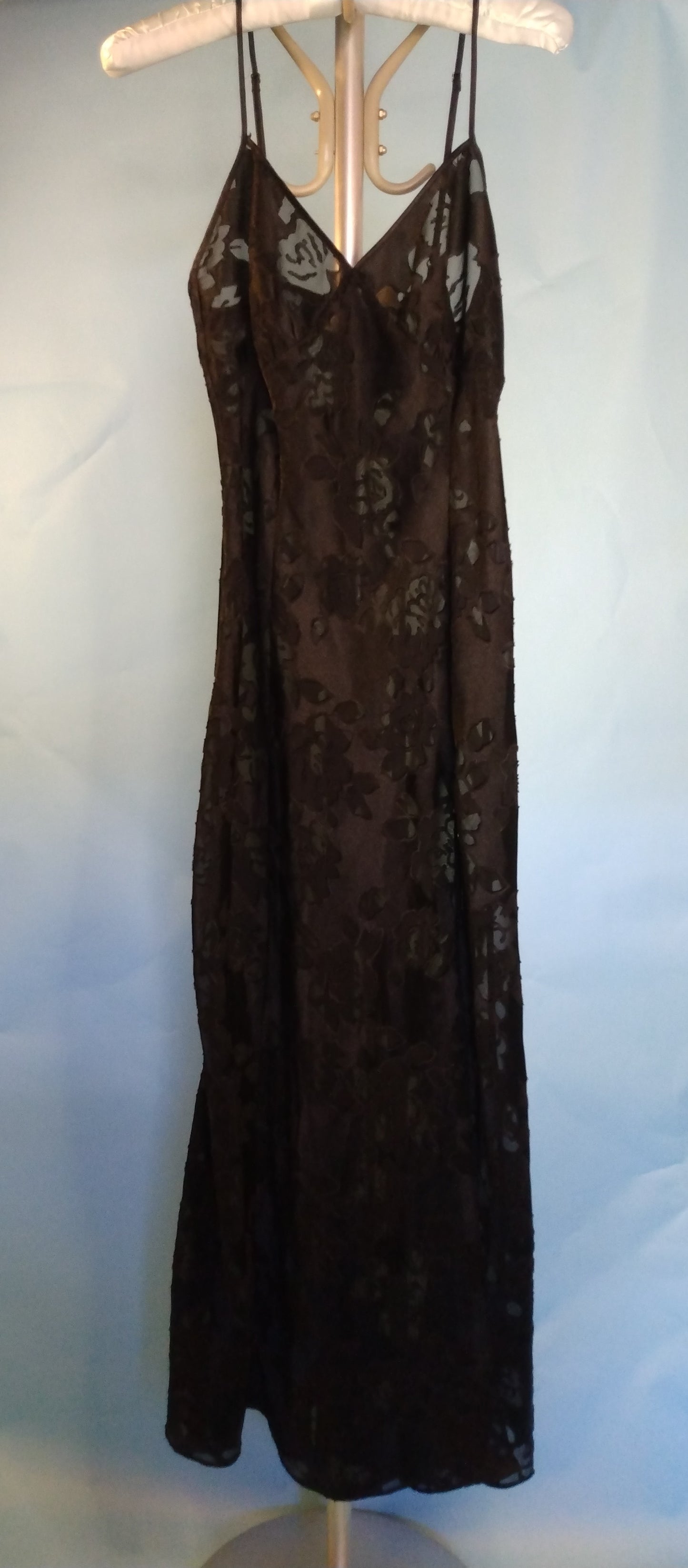 90s gold label Victoria's secret long black slip