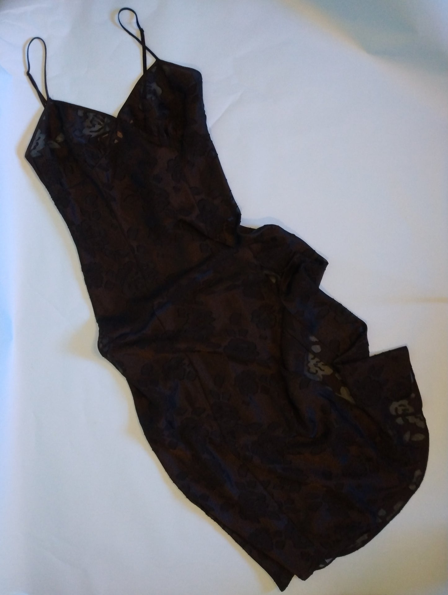 90s gold label Victoria's secret long black slip