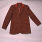 Vintage brown tweed blazer suede collar and pocket details.