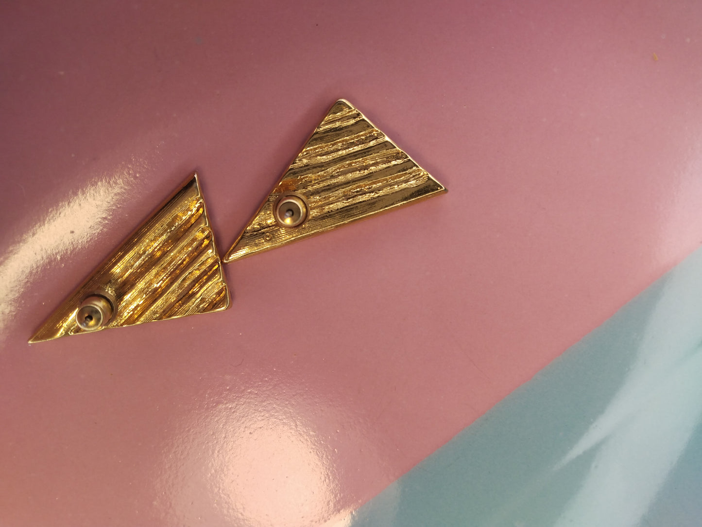 Vintage striped triangle earrings