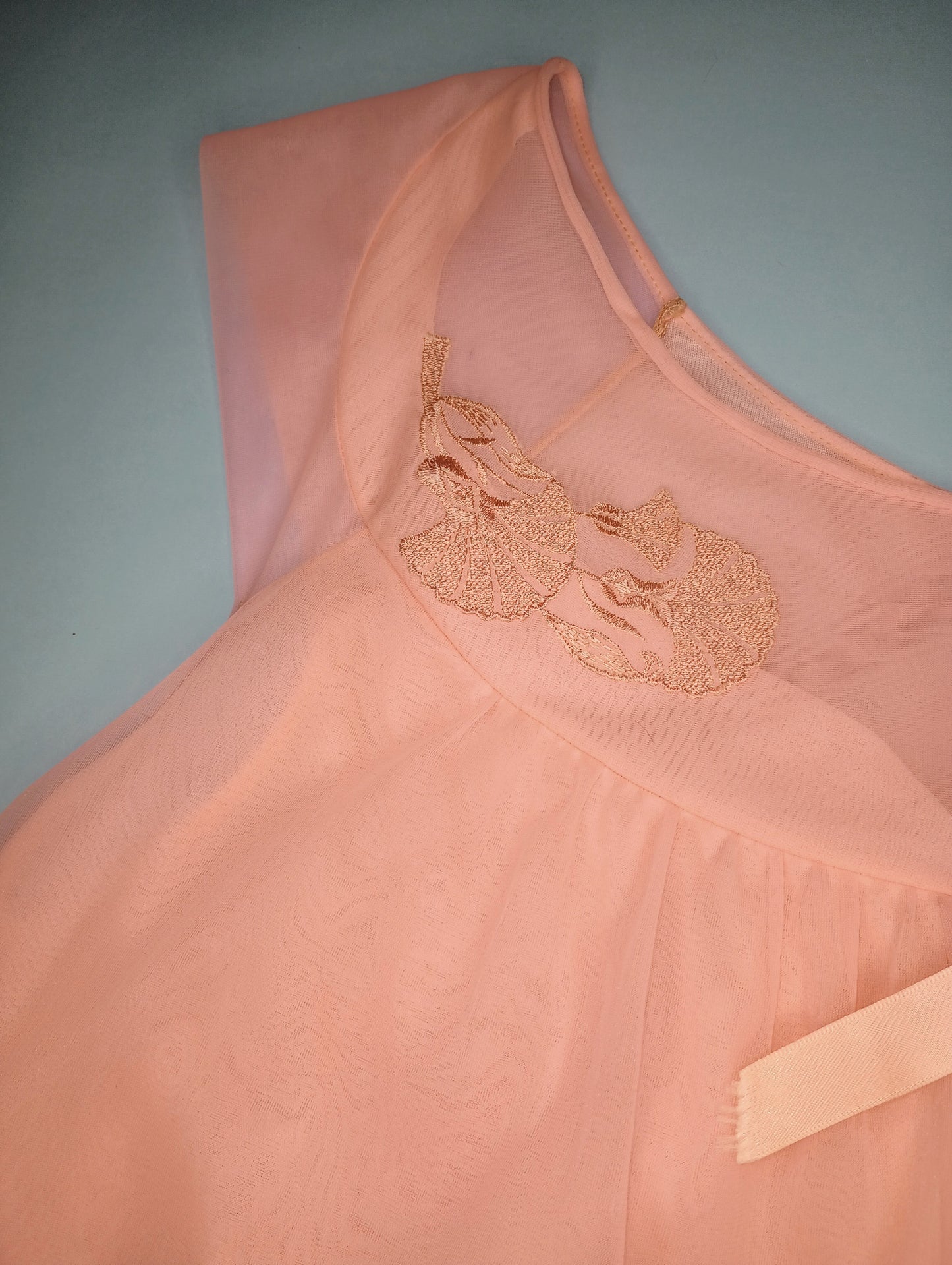 Vintage bubblegum pink babydoll nightgown