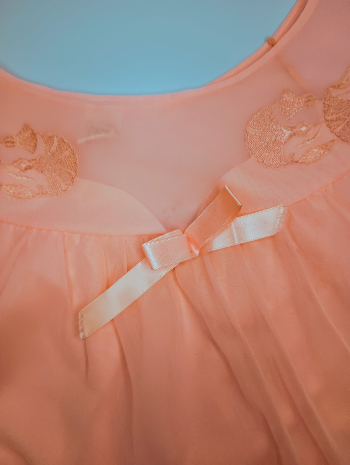 Vintage bubblegum pink babydoll nightgown