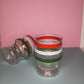 Pair of vintage striped juice glasses