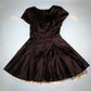 Vintage 1980s black velvet babydoll dress with ivory satin trim